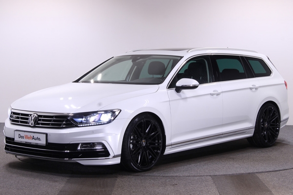 VW Passat B8 mit Eibach Sportline Gewindefedern und 20 Zoll Twin-Monotube-Projekt Felgen